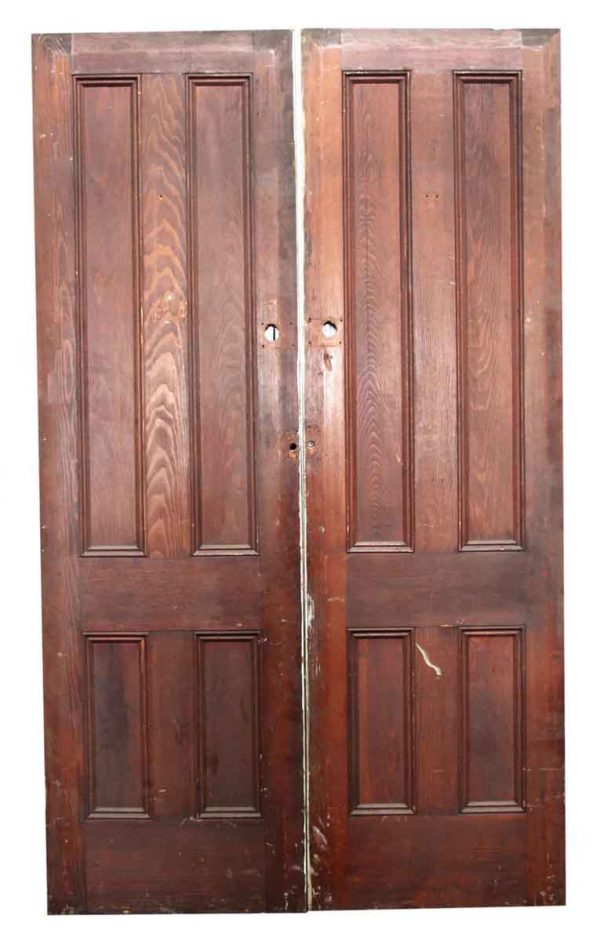 Pocket Doors - Antique Pine Pocket Double Doors 80 in. H x 47.875