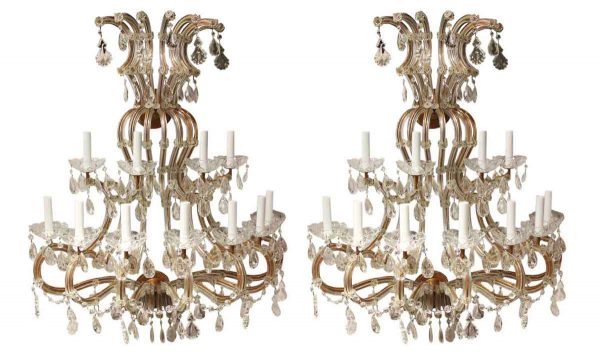 Sconces & Wall Lighting - Huge Marie Therese Crystal Sconces from The Plaza Hotel