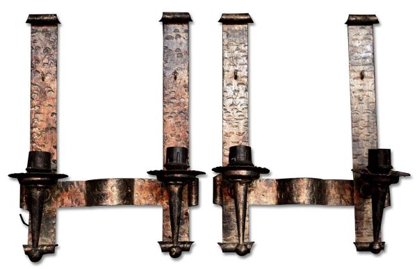 Sconces & Wall Lighting - Pair of Gothic Hammered Wall Sconces