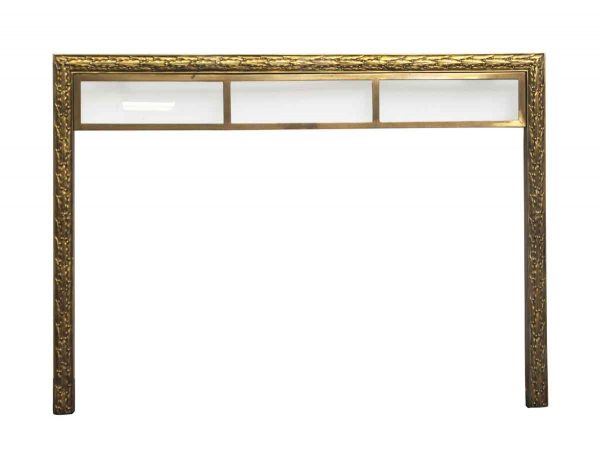 Screens & Covers - Decorative Brass Fireplace Surround Insert with Upper Glass Panels