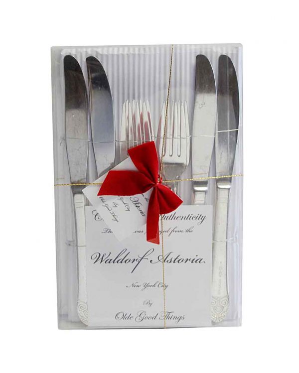 Waldorf Astoria - Salvaged Waldorf 8 Piece Art Deco Salad Knife & Fork Gift Set