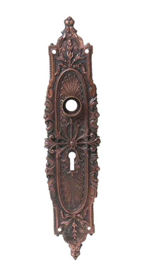 Back Plates - Antique Bronze Plated 10.375 in. Cast Iron Door Back Plate