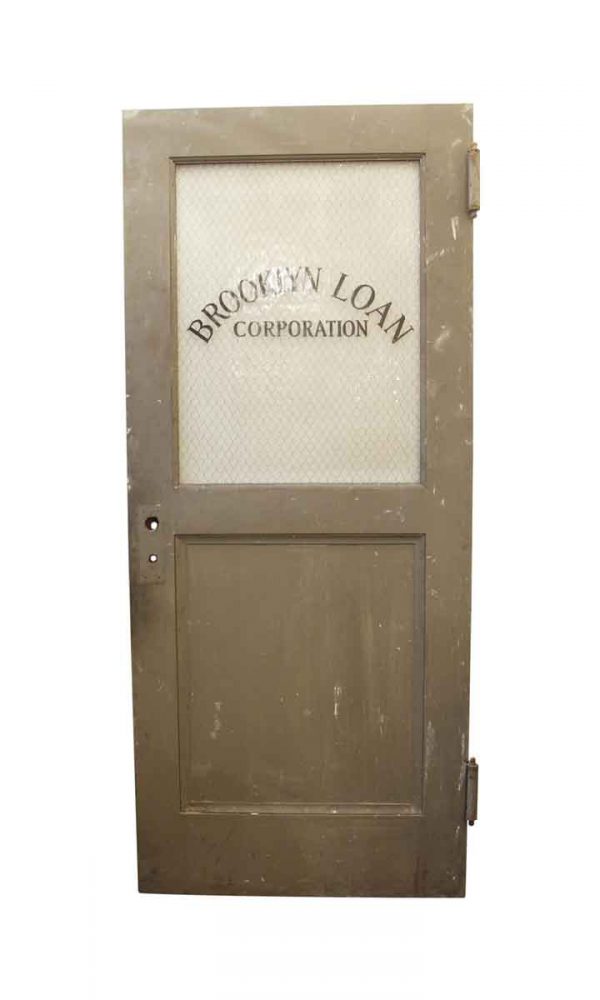 Commercial Doors - Vintage Brooklyn Loan Corporation Door 83.5 x 35.75