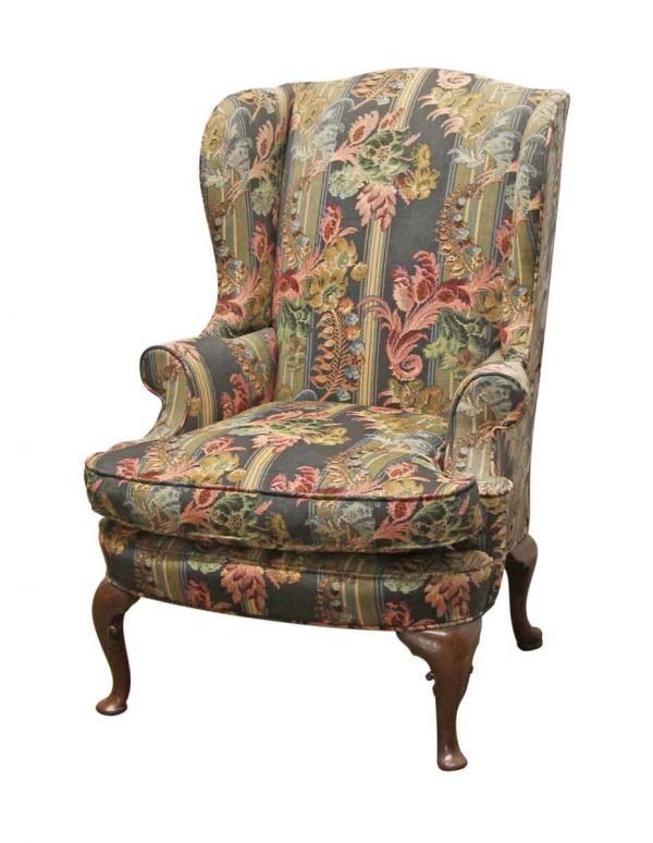 Living Room - Vintage Floral Arm Chair with Cabriole Legs