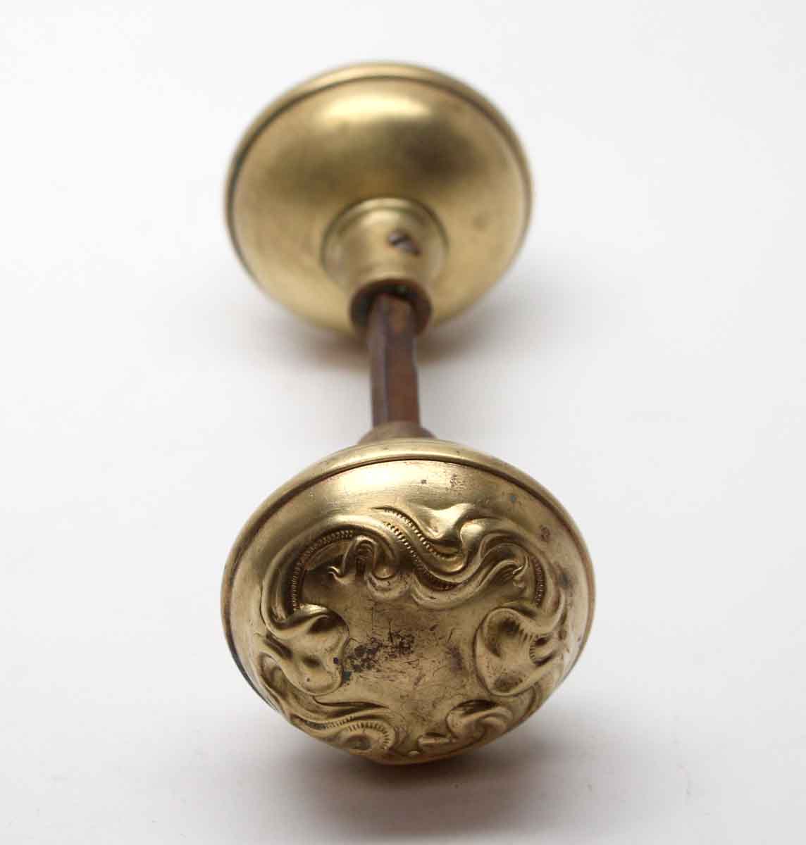 Antique Alby Art Nouveau Brass Entry Door Knobs | Olde Good Things