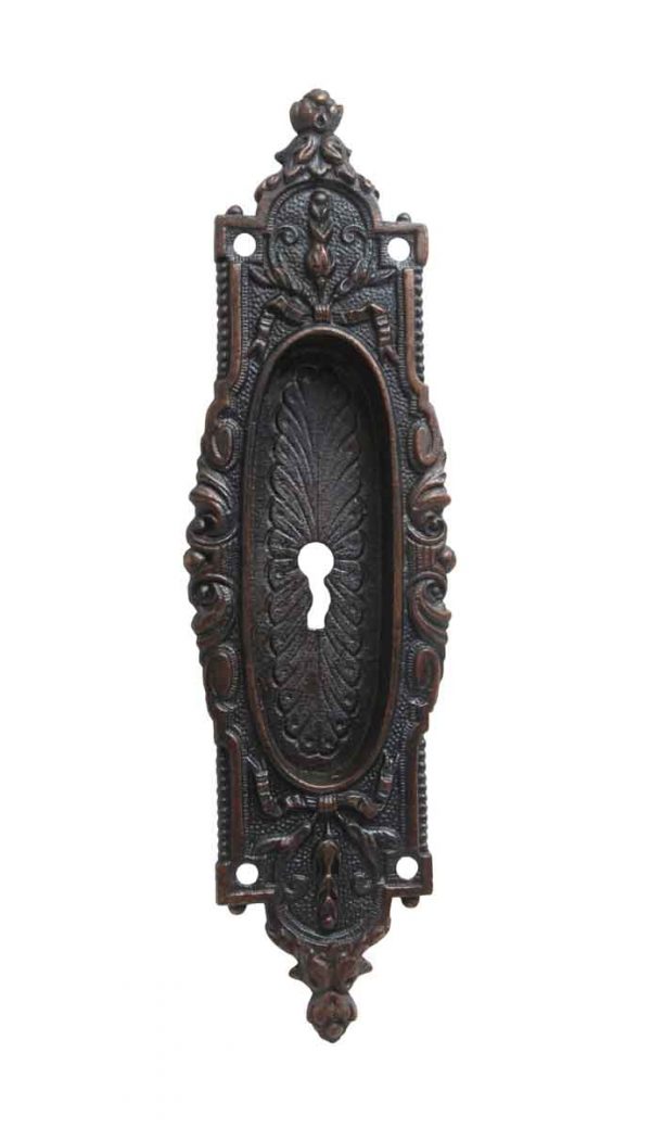 Pocket Door Hardware - Antique Cast Iron Arabian Pocket Door Plate