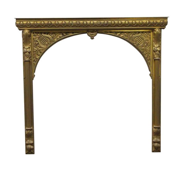 Screens & Covers - Antique Highly Ornate Brass Fireplace Insert