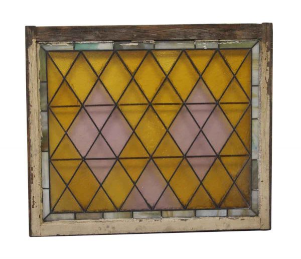 Stained Glass - Antique 36 x 42 Purple & Yellow Stained Glass Window
