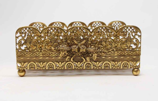 Bathroom - Vintage Steel Brass Plated Ornate Napkin Holder