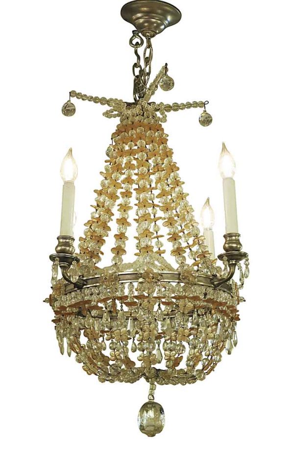 Chandeliers - 1920s French Bagues Style Crystal Chandelier