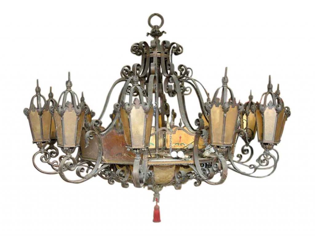 1920s Huge Bronze and Iron Gothic Theater Chandelier | Olde Good Things