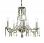 Antique Traditional 5 Arm Crystal Chandelier 