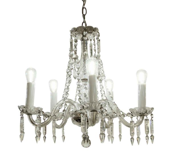 Chandeliers - Antique Traditional 5 Arm Crystal Chandelier
