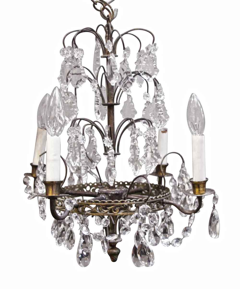 Art Deco 4 Arm Crystal Chandelier from the Waldorf Astoria | Olde Good ...