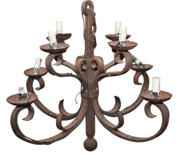 Chandeliers - Old French Wrought Iron 8 Light Chandelier