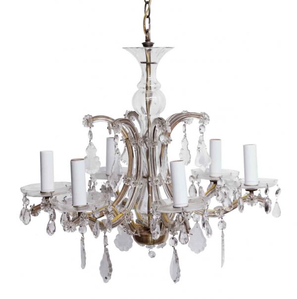 Chandeliers - Restored 6 Arm Marie Therese Crystal Chandelier