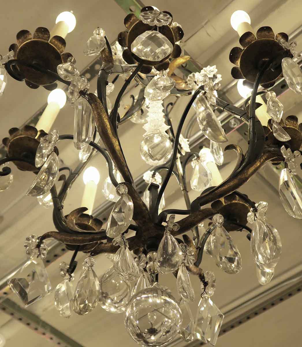 Antique Venetian Brass and Crystal Chandelier