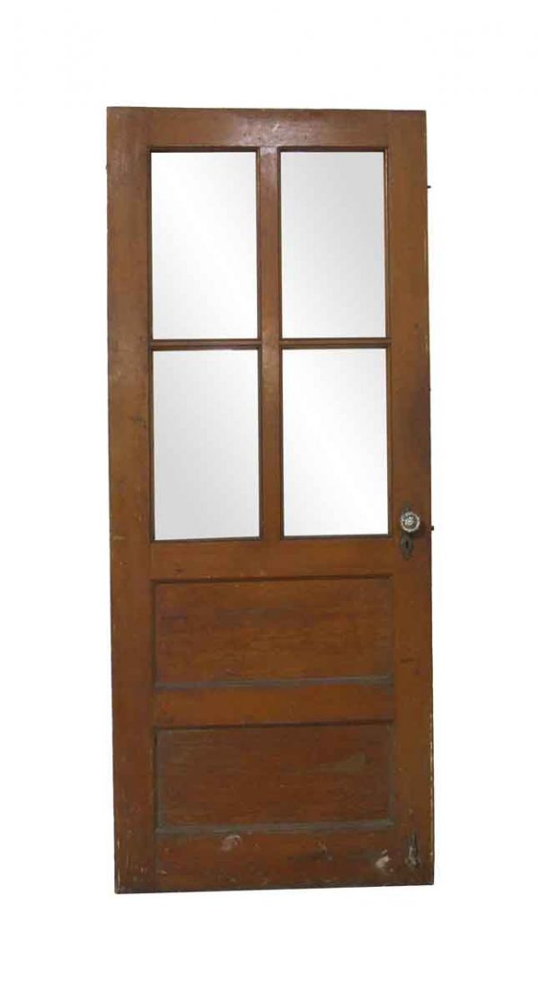 Commercial Doors - Antique 4 Lite Wood Commercial Door 76.875 x 31.75