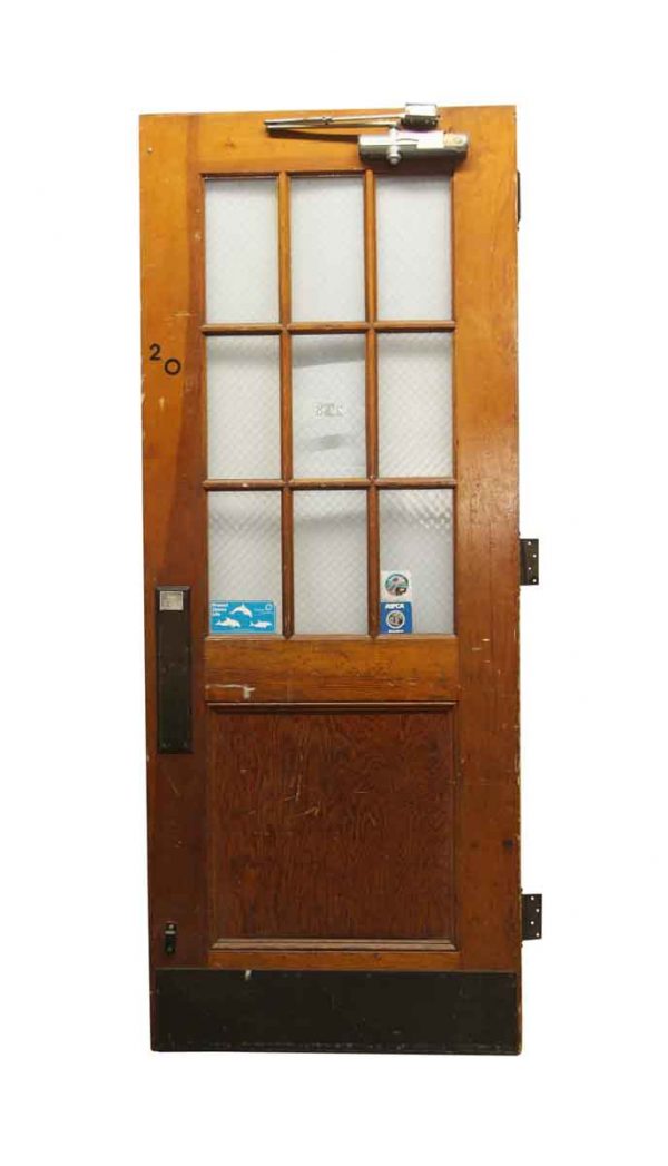 Commercial Doors - Old 9 Lite Oak Commercial Door 89.75 x 35.75