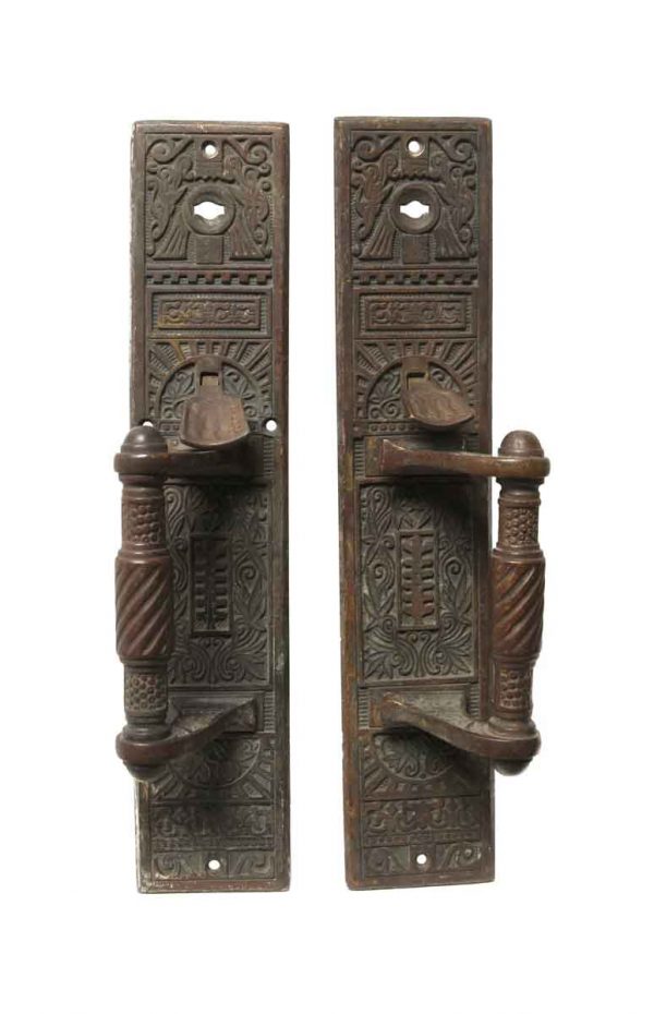 Door Pulls - Pair of Bronze Aesthetic Thumb Latch Door Pulls