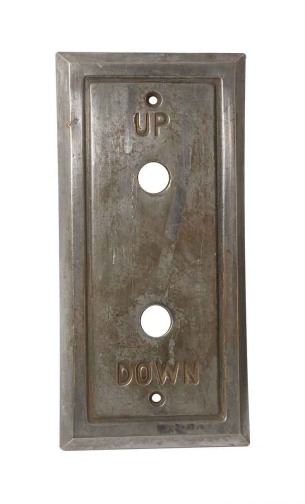Elevator Hardware - Vintage Nickel Plated Up & Down Elevator Plate
