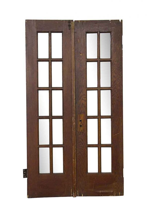 French Doors - Old 10 Lite Wood French Double Doors 79 x 43.375