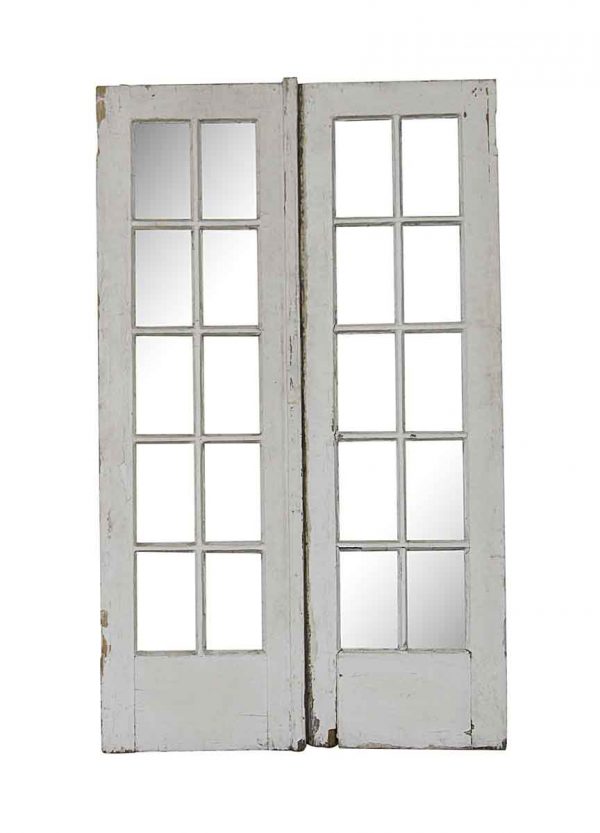 French Doors - Old 10 Lite Wood French Double Doors 79.25 x 48.25