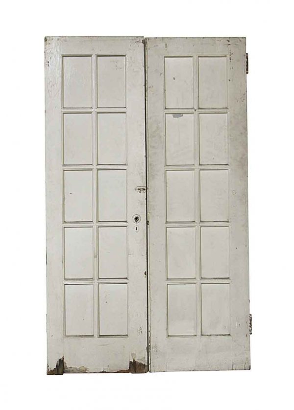 French Doors - Old 10 Lite Wood French Double Doors 79.5 x 47.75