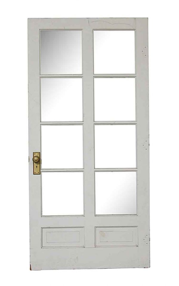 French Doors - Old 8 Lite White Wood French Door 79.25 x 38