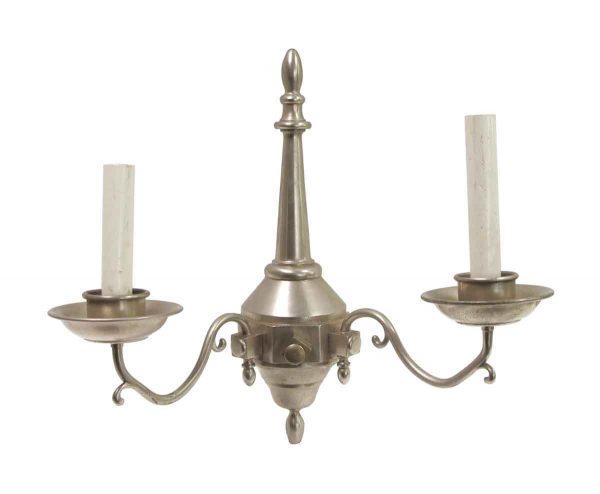 Sconces & Wall Lighting - Federal Style Nickel Plated 2 Arm Wall Sconce
