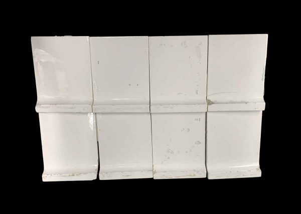 Bull Nose & Cap Tiles - Set of 4 x 3 Inside Off White Crackle Cap Tiles