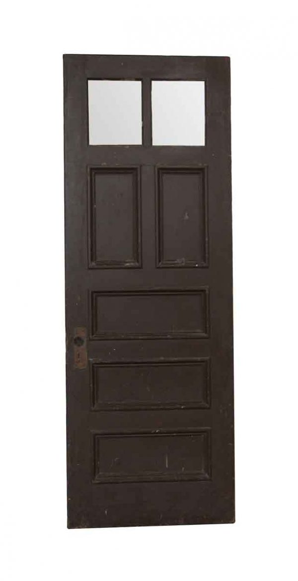 Entry Doors - Antique 2 Lite 7 Panel Wood Entry Door 83.25 x 29.75