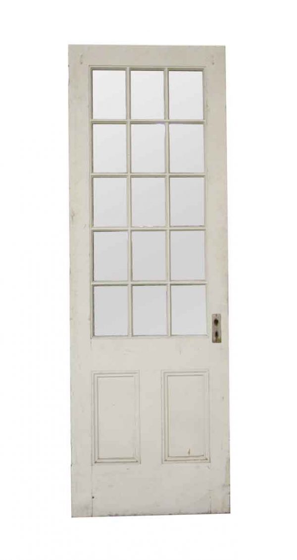 French Doors - Vintage 15 Lite 2 Panel Wood French Door 88.5 x 29.875