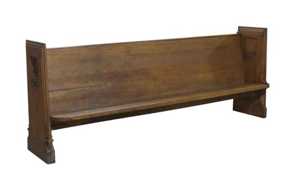 Religious Antiques - Reclaimed 8 Foot Gothic Refinished Oak Church Pew