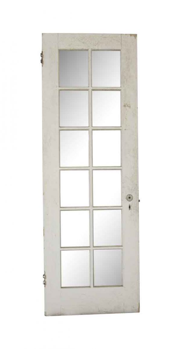 French Doors - Vintage 12 Lite White Wood French Door 83.25 x 28.375