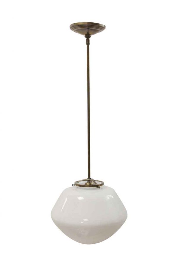 Globes - Antique 11 in. Schoolhouse Globe with Brass Pole Pendant Light