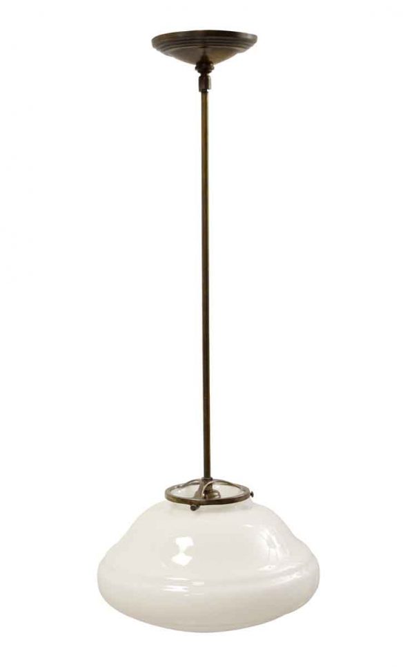 Globes - Antique 11.5 in. Schoolhouse Globe with Brass Pole Pendant Light