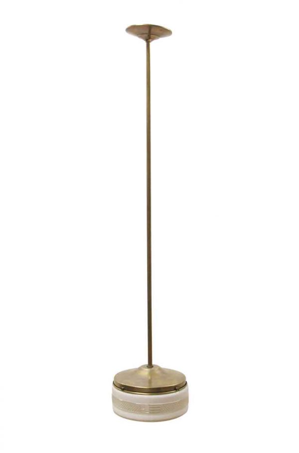 Globes - Mid Century 8.5 in. Glass Globe Brass Pole Pendant Light