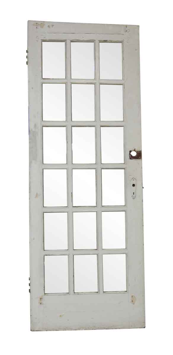 French Doors - Vintage 18 Lite White Wood French Door 88.25 x 32.5