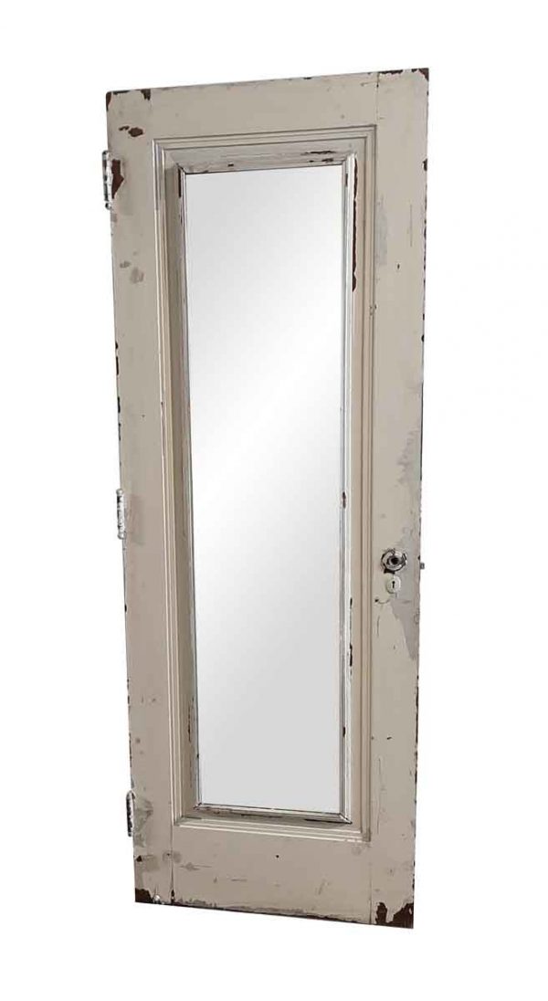 Closet Doors - Vintage Mirrored Pane Wood Closet Door 79.5 x 28