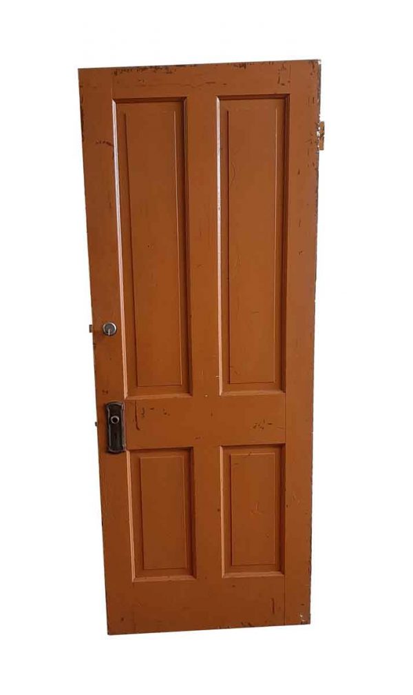 Commercial Doors - Painted Wood 4 Paneled Apartment Door 77.5 x 29.75