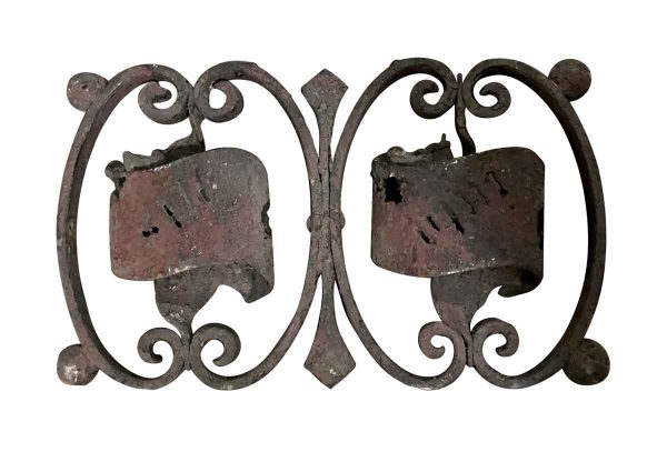 Decorative Metal - Pair of Cast Iron Antique Wall Art Ornaments