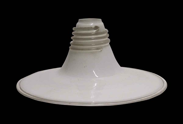 Down Lights - Handblown Murano Glass Pendant Light - White Flat Brim