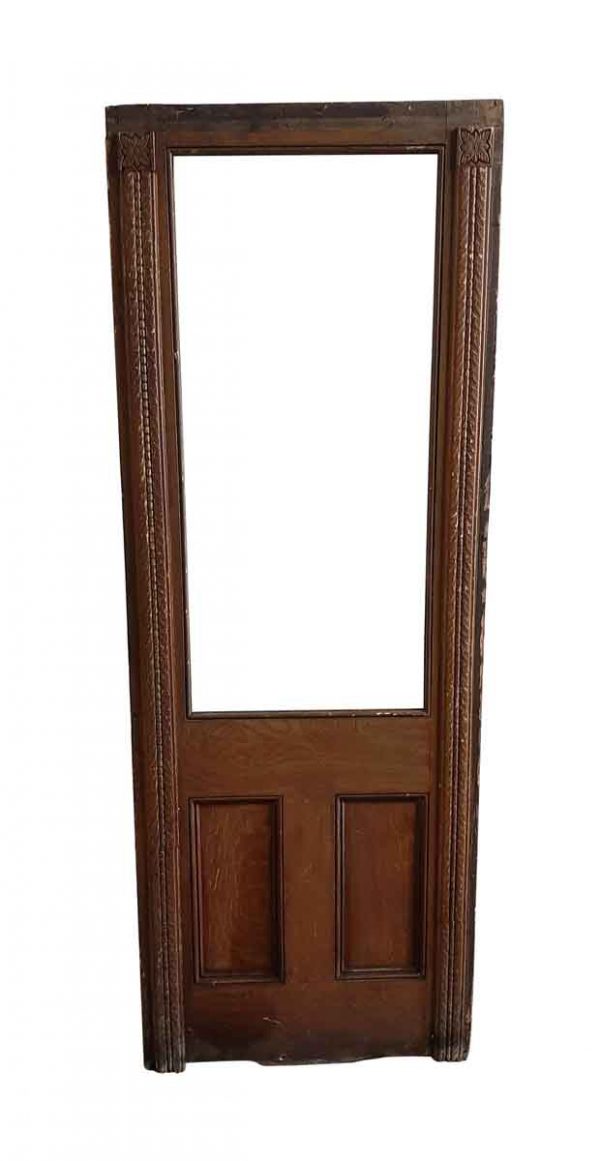 Entry Doors - Antique 1 Lite 1 Pane Oak Entry Door 82.5 x 30