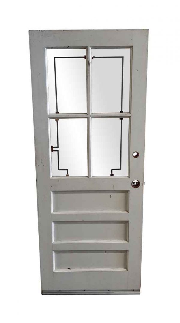 Entry Doors - Antique 4 Lite 3 Pane Wood Entry Door 78 x 32.125
