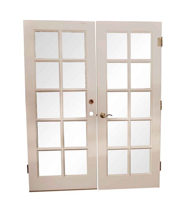 French Doors - Vintage 10 Lite French Double Doors 77.75 x 62