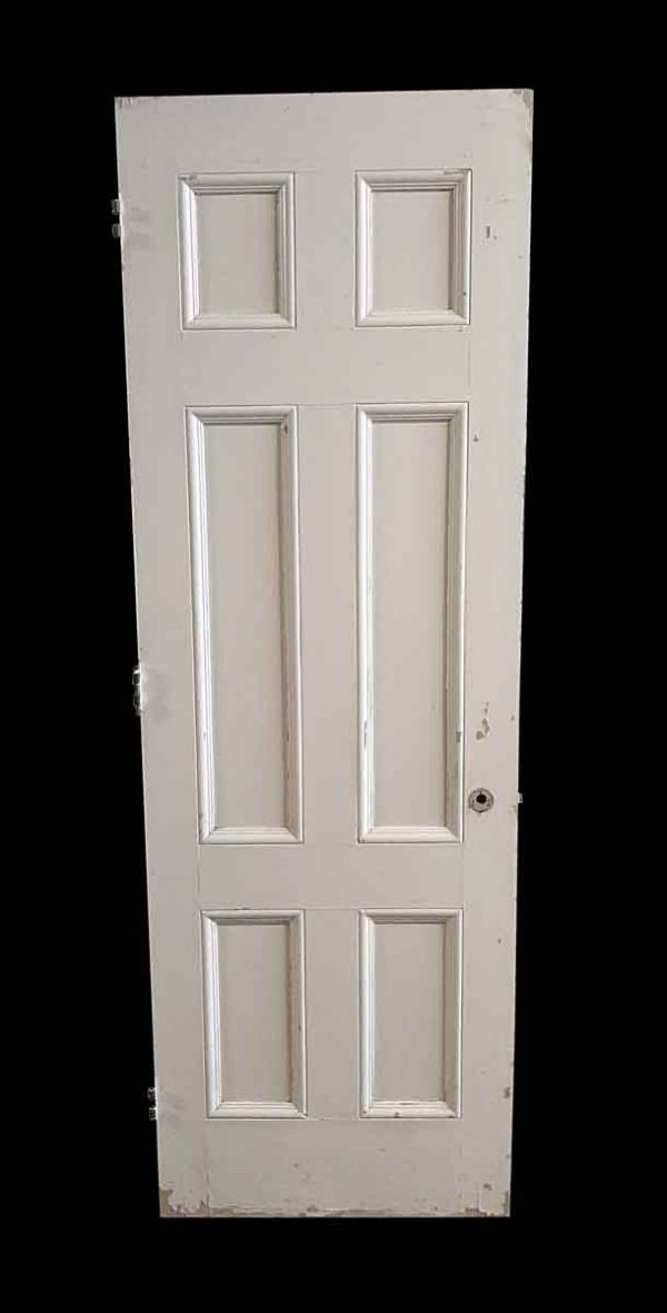 Interior Doors - Antique 6 Pane White Wood Passage Door 82.5 x 27.625