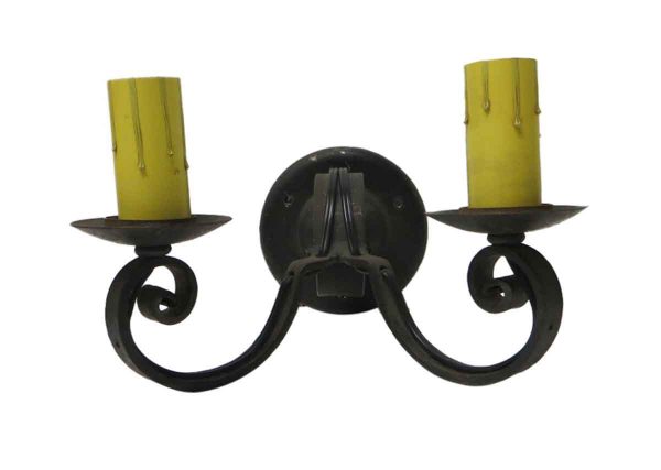 Sconces & Wall Lighting - Antique 2 Arm Colonial Iron Sconce