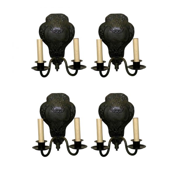 Sconces & Wall Lighting - Set of Four Hand Hammered Brass Caldwell Sconces