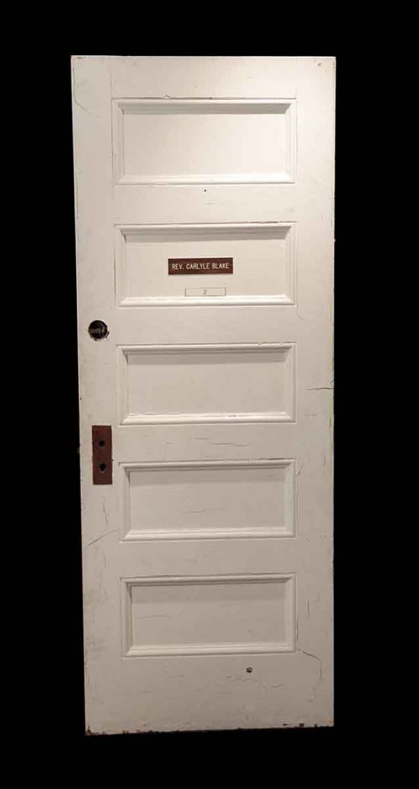 Standard Doors - Antique 5 Pane Wood White Privacy Door 83.5 x 31.75